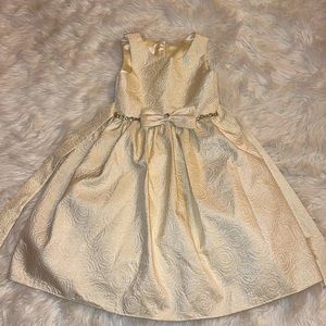 Girls Cream Beautiful Dress with Gold Shimmer